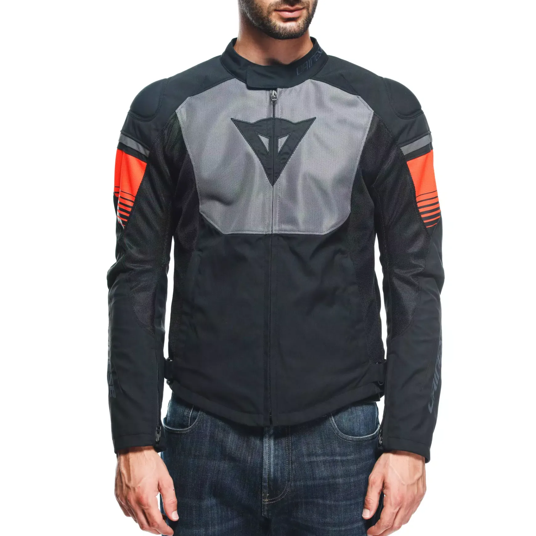 Dainese AIR FAST TEX JACKET BLACK/GRAY/FLUO-RED Discount