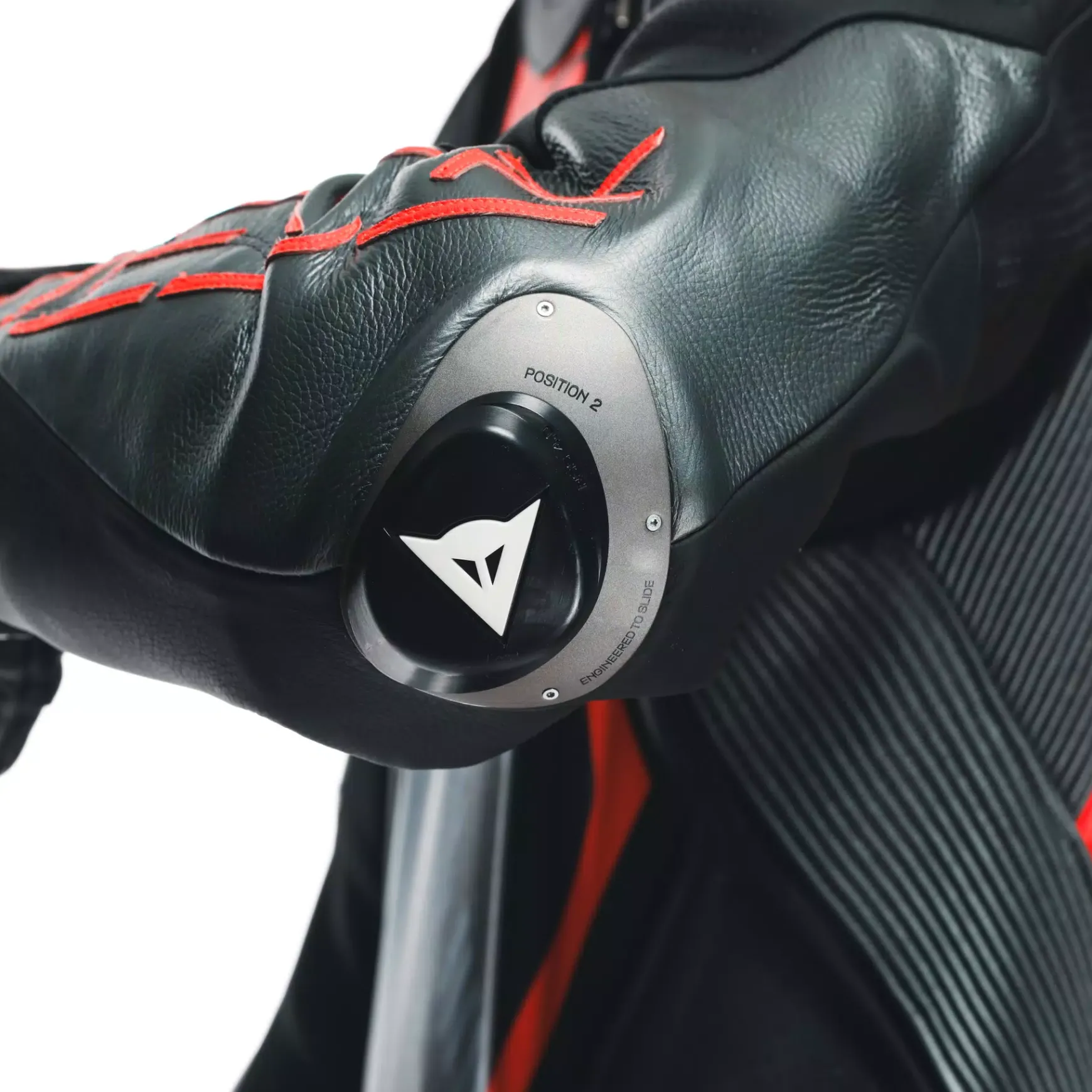 Dainese AUDAX D-ZIP 1PC PERF. LEATHER SUIT BLACK/RED-FLUO/ANTHRACITE