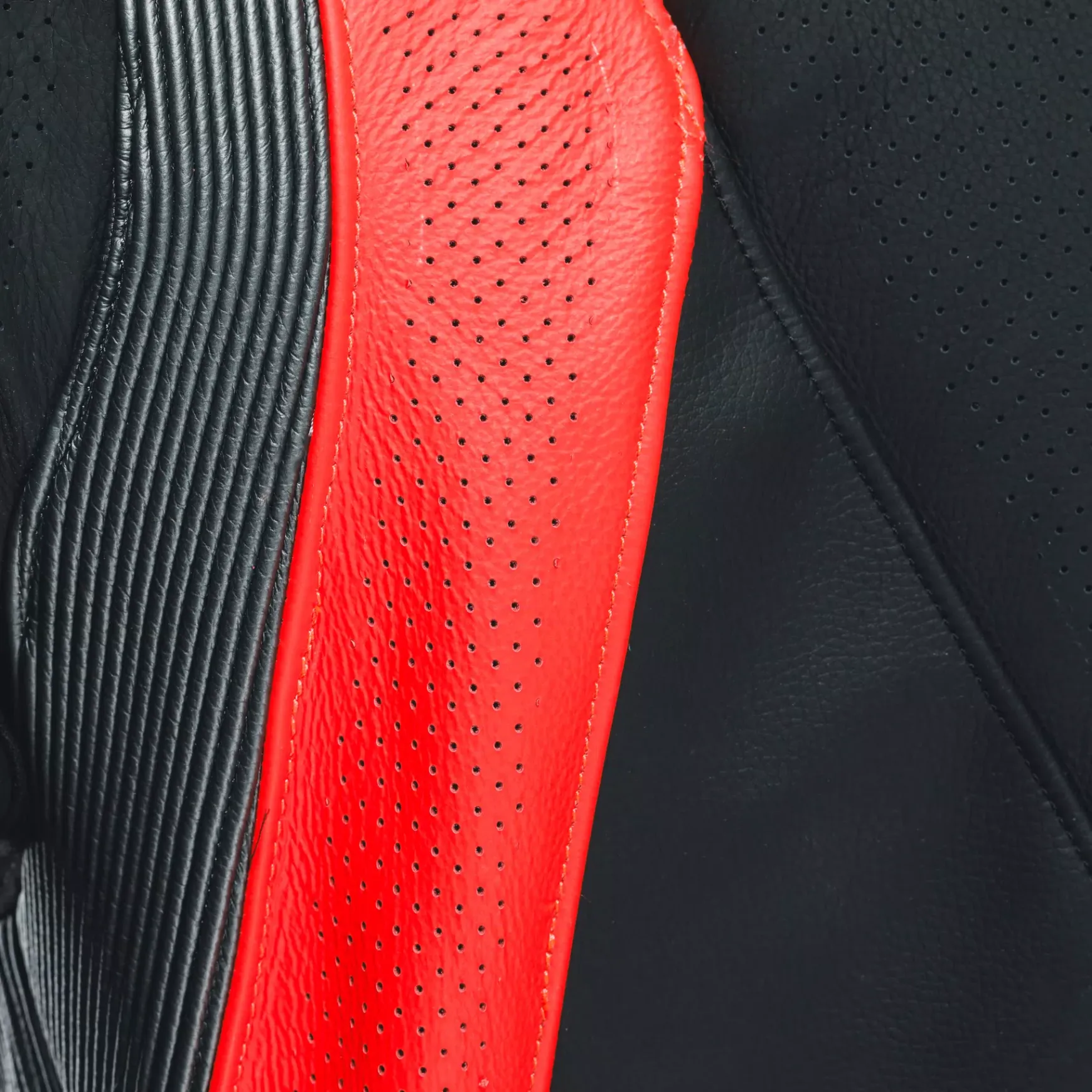 Dainese AUDAX D-ZIP 1PC PERF. LEATHER SUIT BLACK/RED-FLUO/ANTHRACITE