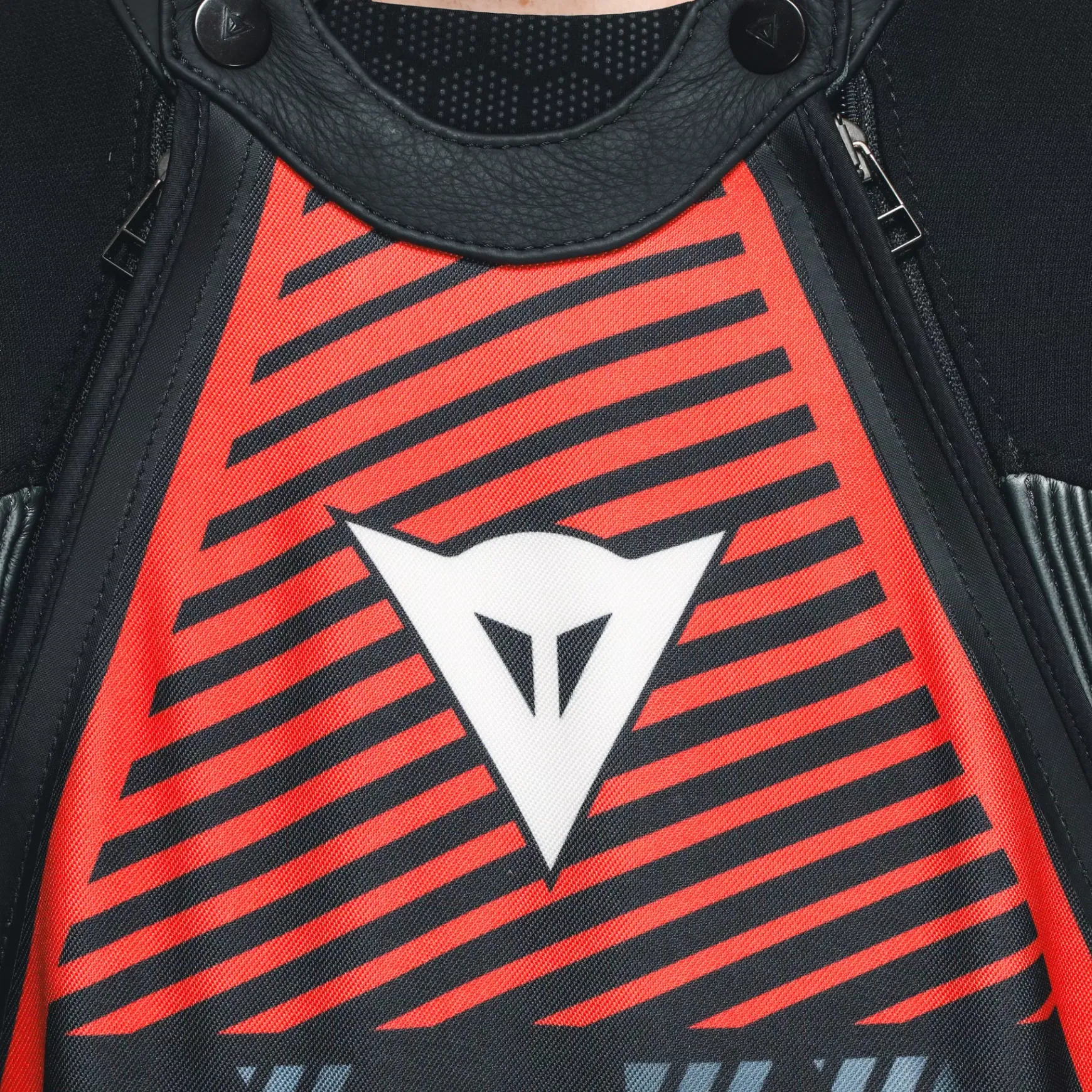Dainese AUDAX D-ZIP 1PC PERF. LEATHER SUIT BLACK/RED-FLUO/ANTHRACITE