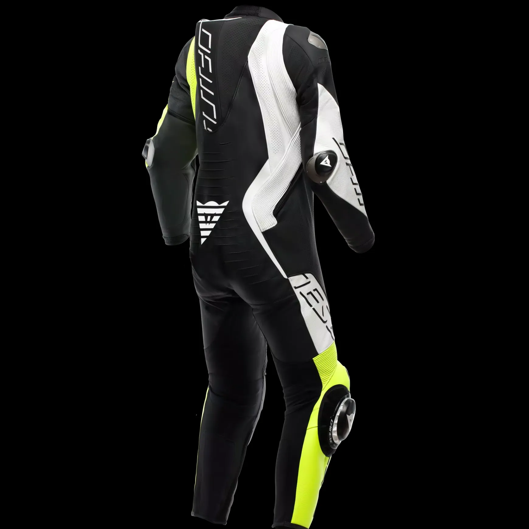 Dainese AUDAX D-ZIP 1PC PERF. LEATHER SUIT BLACK/YELLOW-FLUO/WHITE Outlet