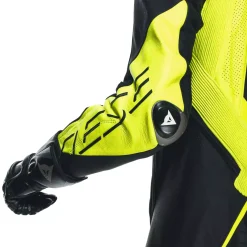 Dainese AUDAX D-ZIP 1PC PERF. LEATHER SUIT BLACK/YELLOW-FLUO/WHITE Outlet
