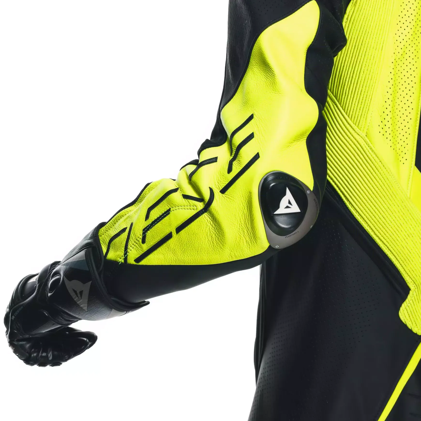 Dainese AUDAX D-ZIP 1PC PERF. LEATHER SUIT BLACK/YELLOW-FLUO/WHITE Outlet