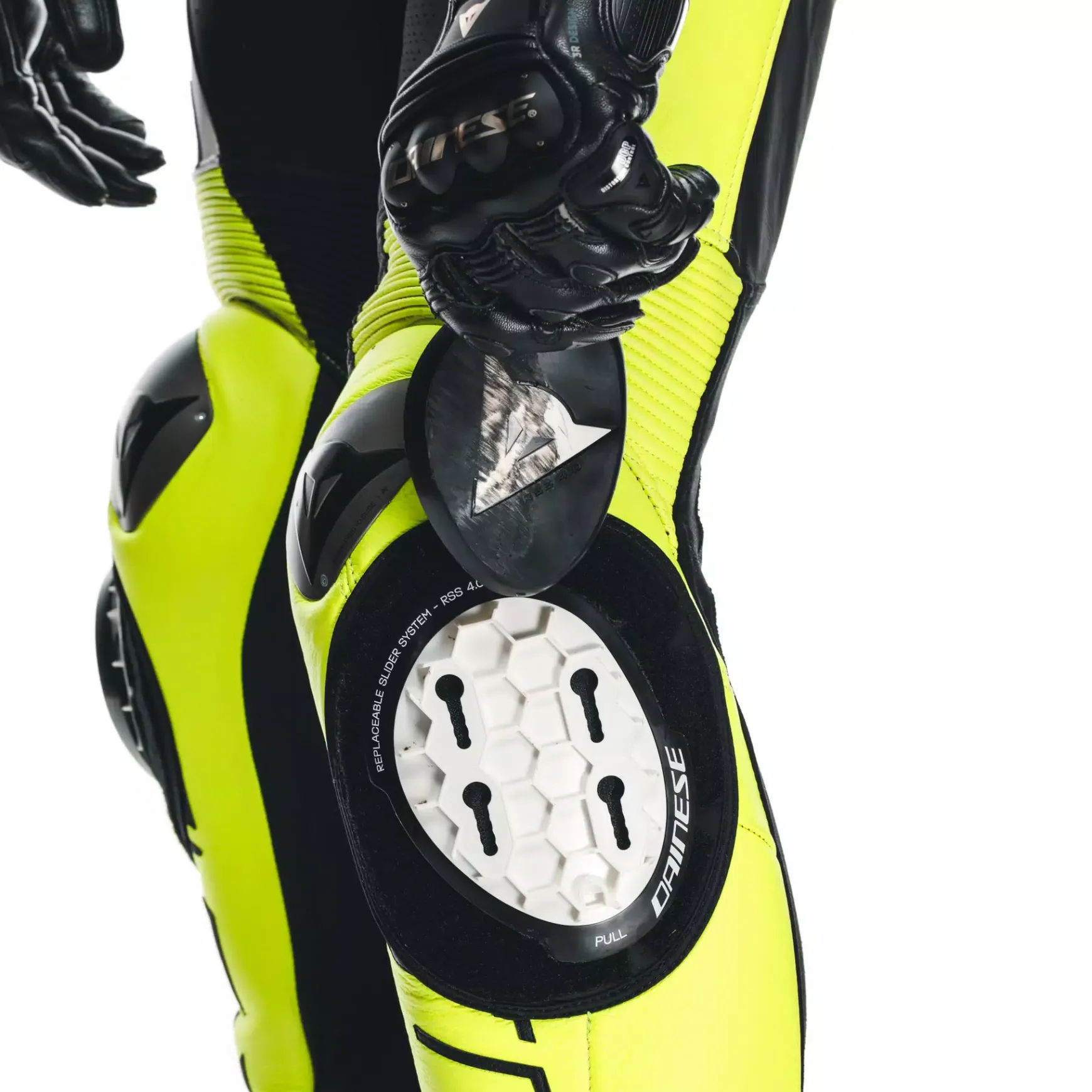 Dainese AUDAX D-ZIP 1PC PERF. LEATHER SUIT BLACK/YELLOW-FLUO/WHITE Outlet