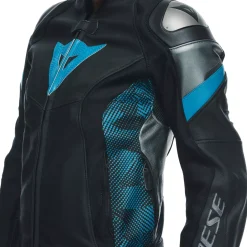 Dainese AVRO 5 LEATHER JACKET WMN BLACK/TEAL/ANTHRACITE Hot