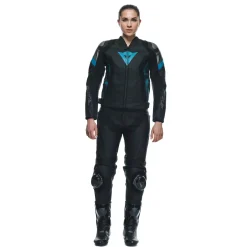 Dainese AVRO 5 LEATHER JACKET WMN BLACK/TEAL/ANTHRACITE Hot