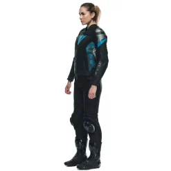 Dainese AVRO 5 LEATHER JACKET WMN BLACK/TEAL/ANTHRACITE Hot