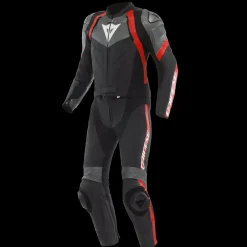 Dainese AVRO 4 LEATHER 2PCS SUIT BLACK/ANTHRACITE/RED-LAVA