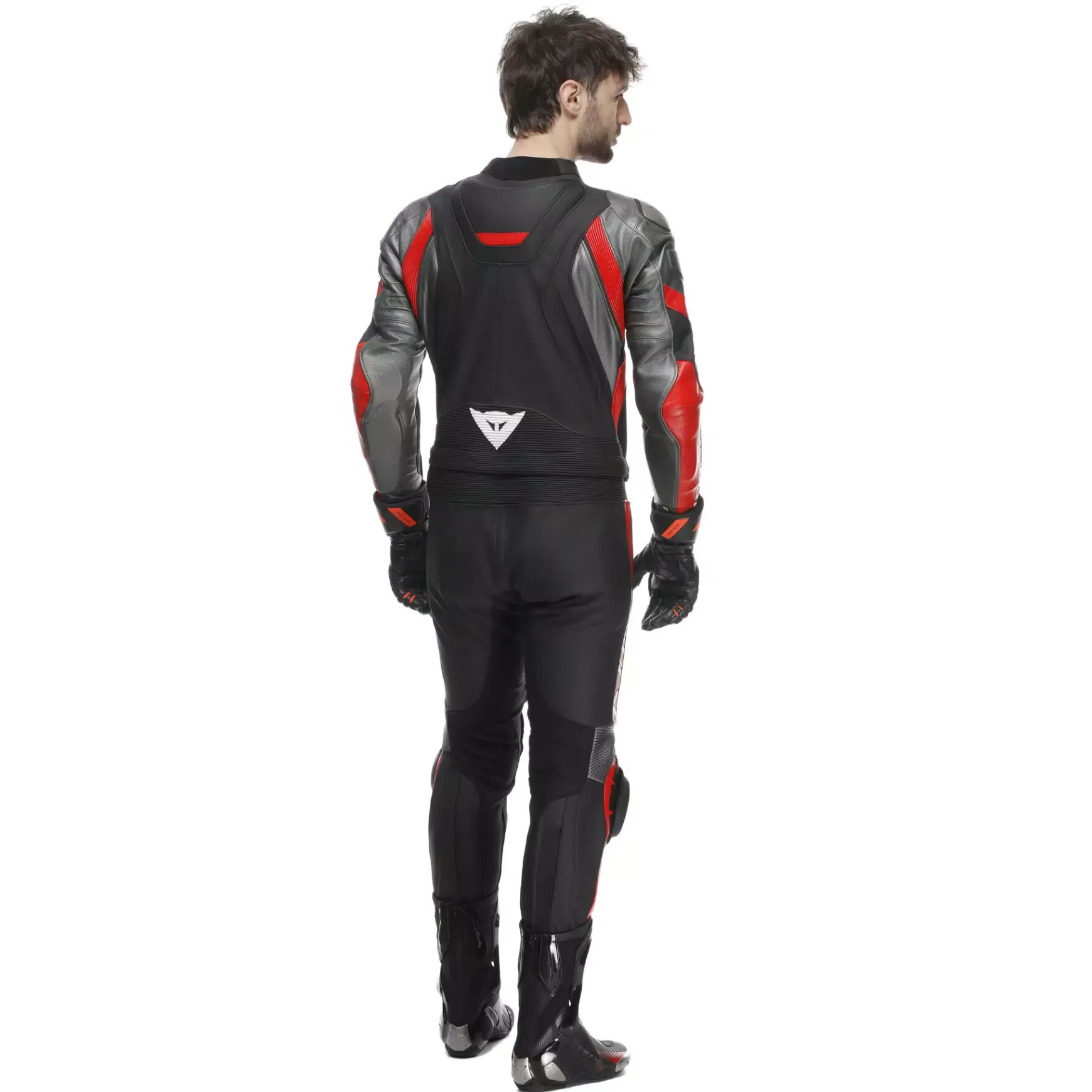 Dainese AVRO 4 LEATHER 2PCS SUIT BLACK/ANTHRACITE/RED-LAVA