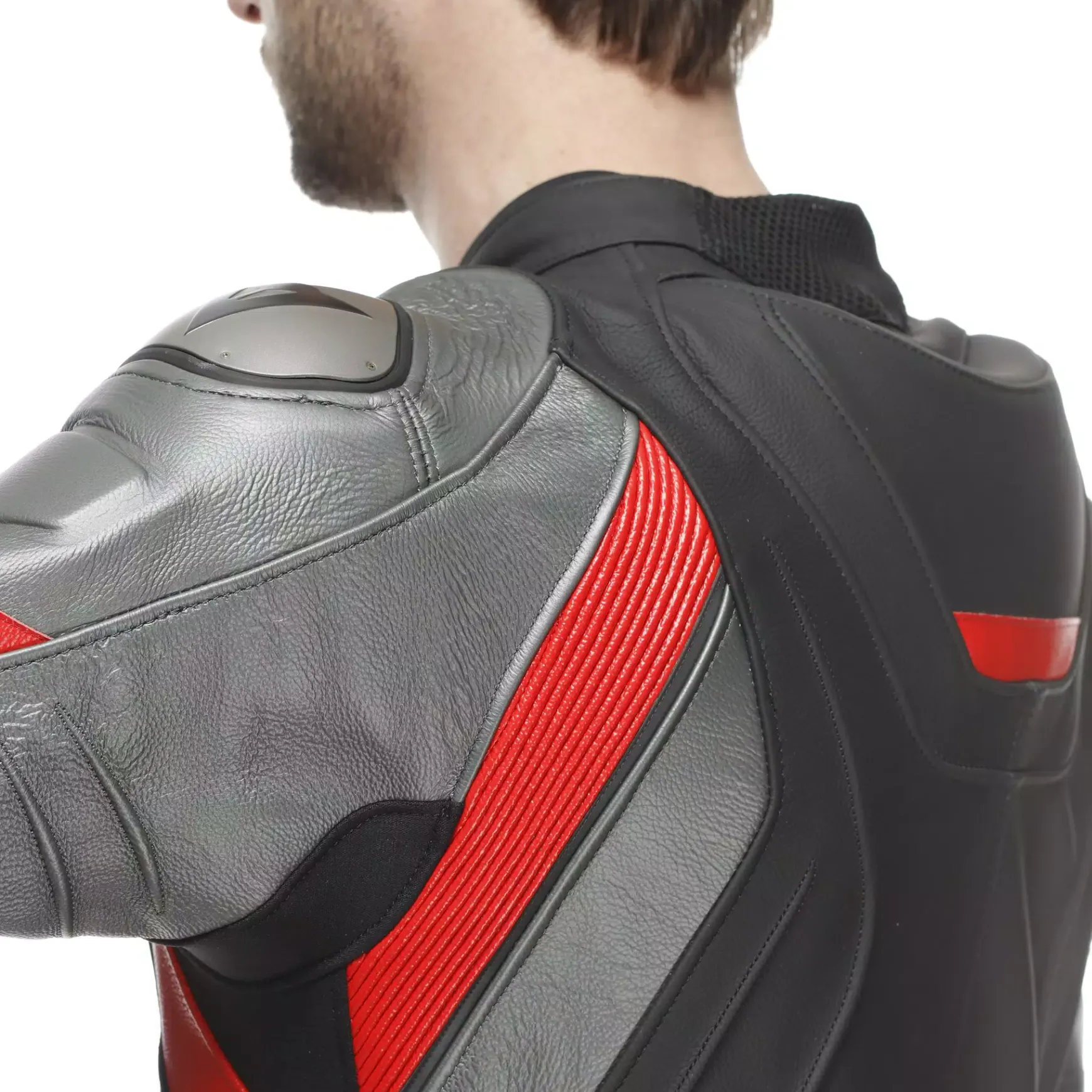 Dainese AVRO 4 LEATHER 2PCS SUIT BLACK/ANTHRACITE/RED-LAVA