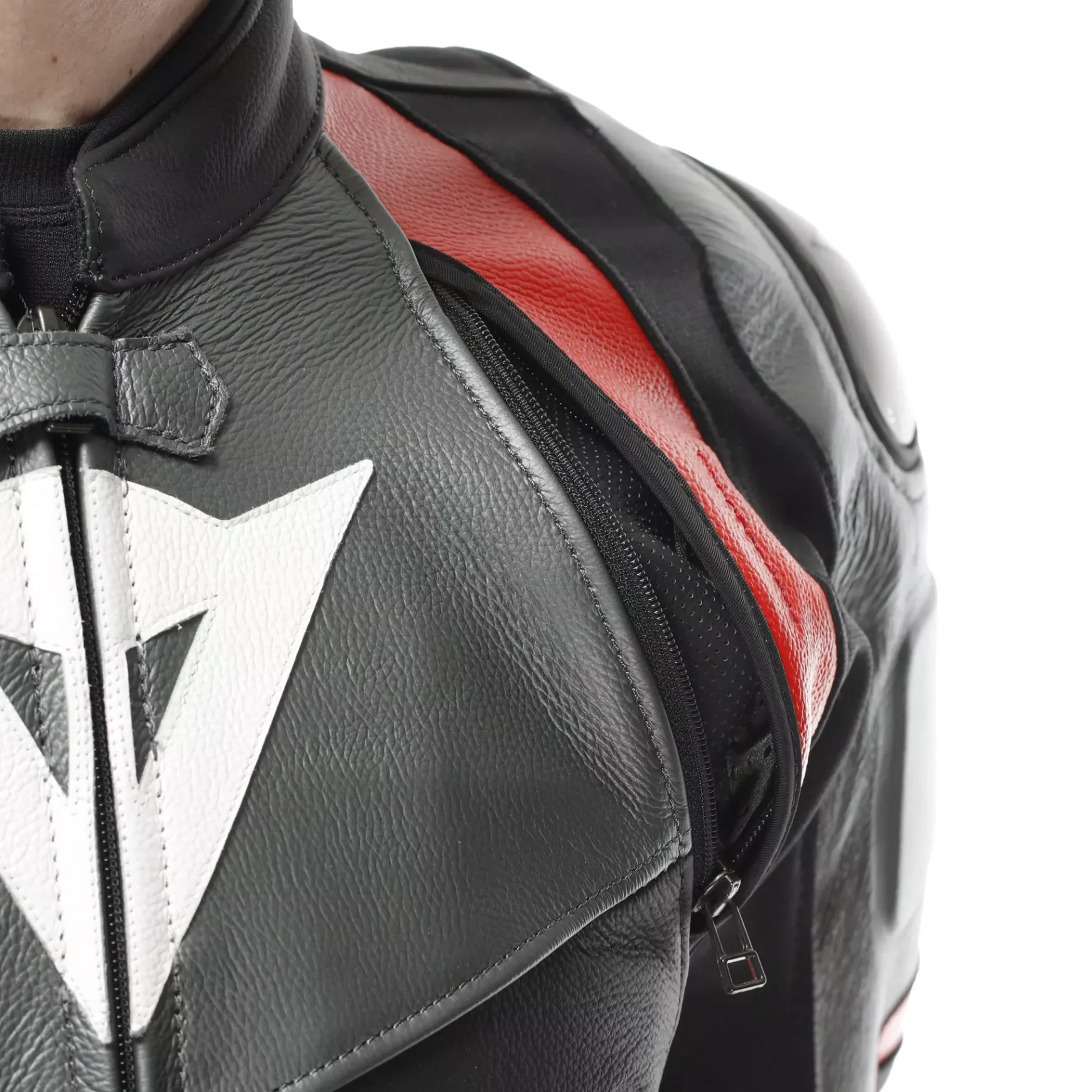 Dainese AVRO 4 LEATHER 2PCS SUIT BLACK/ANTHRACITE/RED-LAVA