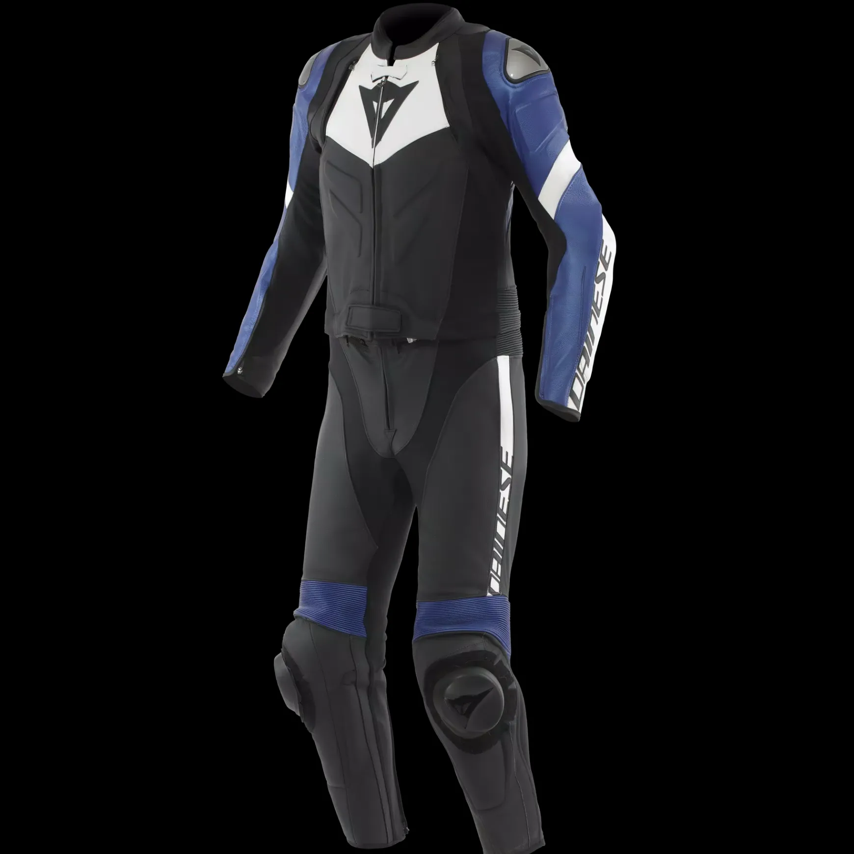 Dainese AVRO 4 LEATHER 2PCS SUIT BLACK/WHITE/BLUE Discount
