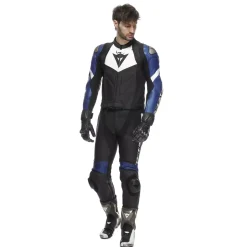 Dainese AVRO 4 LEATHER 2PCS SUIT BLACK/WHITE/BLUE Discount