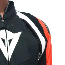 Dainese AVRO 4 LEATHER 2PCS SUIT BLACK-MATT/FLUO-RED/WHITE