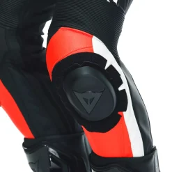 Dainese AVRO 4 LEATHER 2PCS SUIT BLACK-MATT/FLUO-RED/WHITE