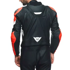 Dainese AVRO 4 LEATHER 2PCS SUIT BLACK-MATT/FLUO-RED/WHITE