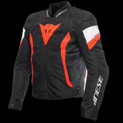 Dainese AVRO 5 TEX JACKET BLACK/RED-FLUO/WHITE