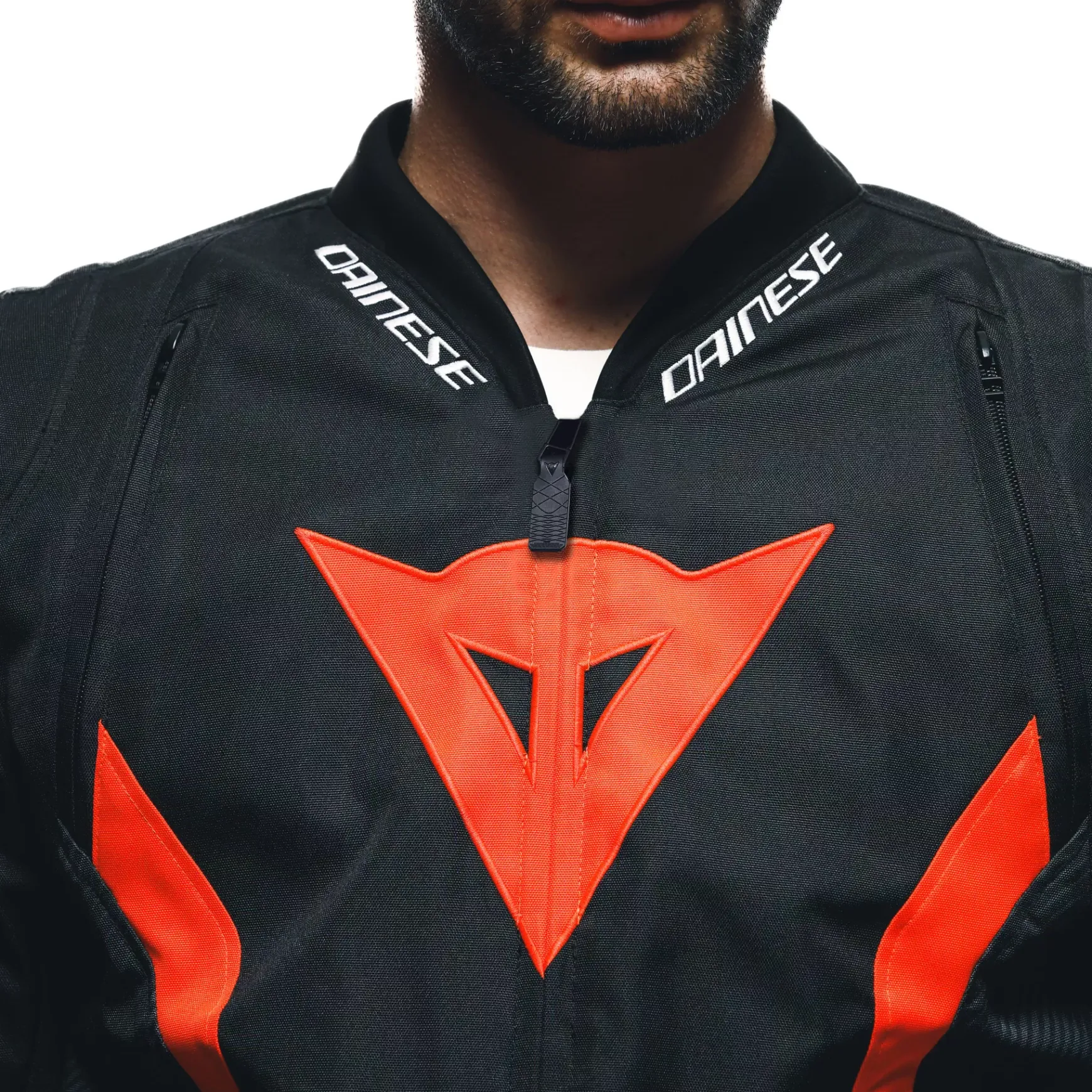 Dainese AVRO 5 TEX JACKET BLACK/RED-FLUO/WHITE