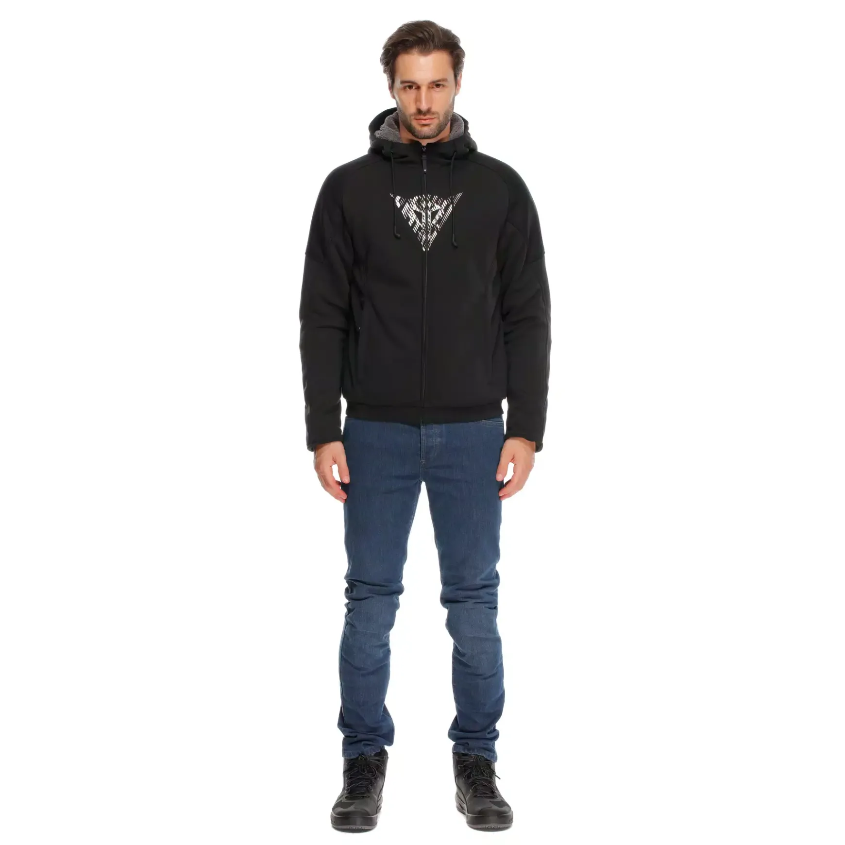 Dainese BOVISA - MOTORRAD-HOODIE MIT PROTEKTOREN HERREN BLACK/WHITE Online