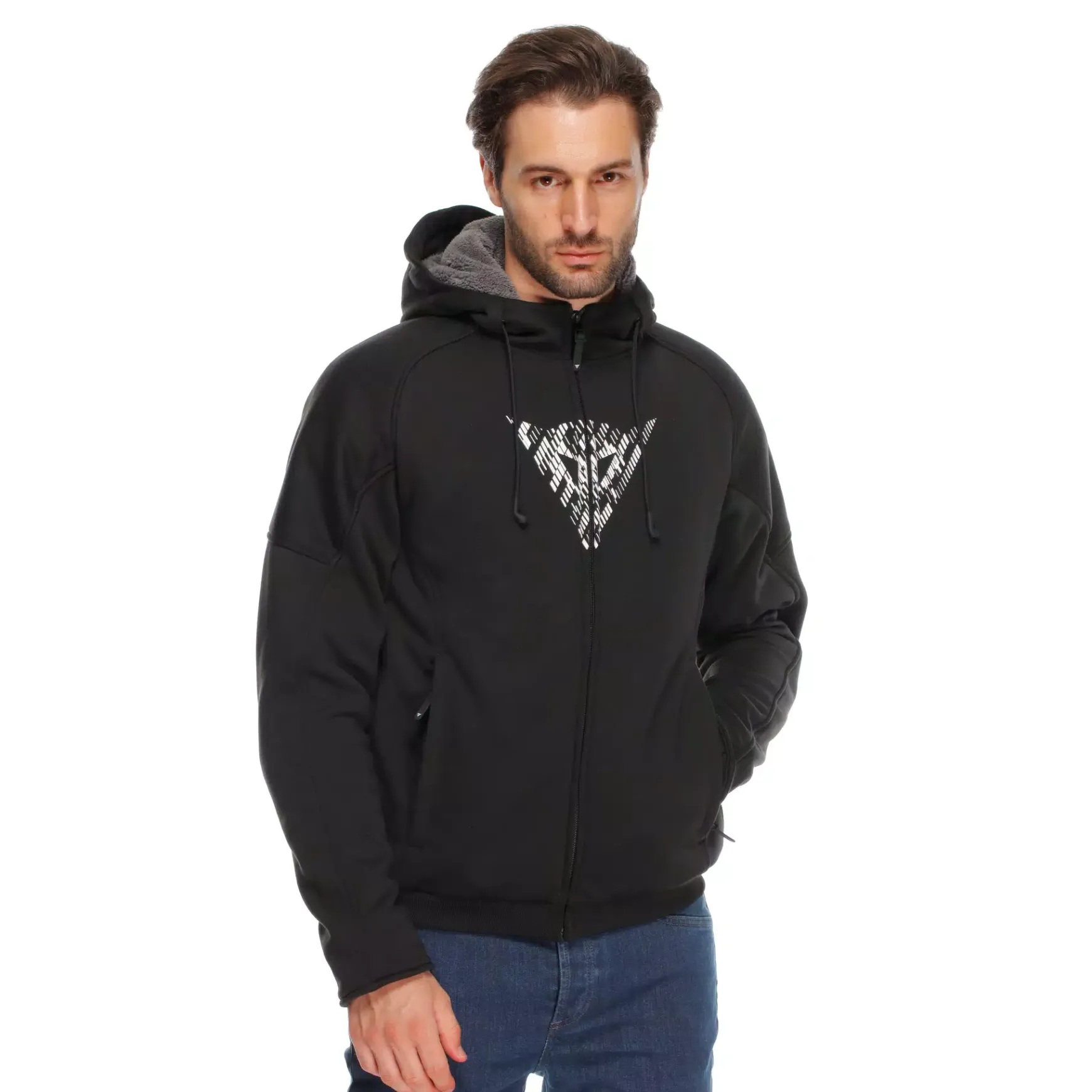 Dainese BOVISA - MOTORRAD-HOODIE MIT PROTEKTOREN HERREN BLACK/WHITE Online