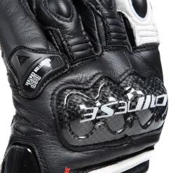 Dainese CARBON 4 LONG LADY LEATHER GLOVES BLACK/BLACK/WHITE Discount