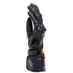 Dainese CARBON 4 LONG LEATHER GLOVES BLACK/FLUO-RED/WHITE Discount