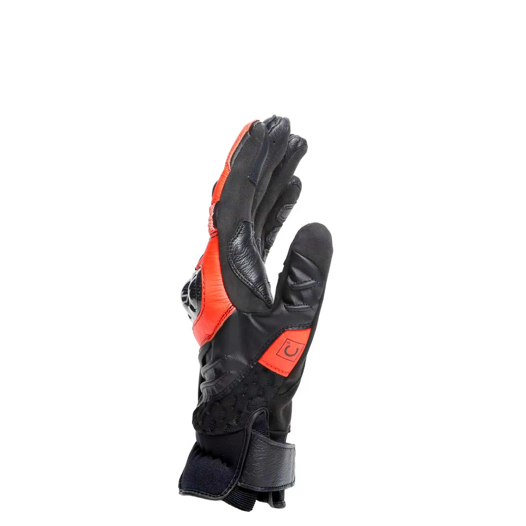 Dainese CARBON 4 SHORT LEATHER GLOVES BLACK/FLUO-RED New