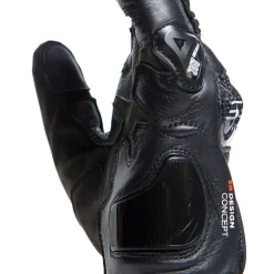 Dainese CARBON 4 SHORT LEATHER GLOVES BLACK/FLUO-RED New