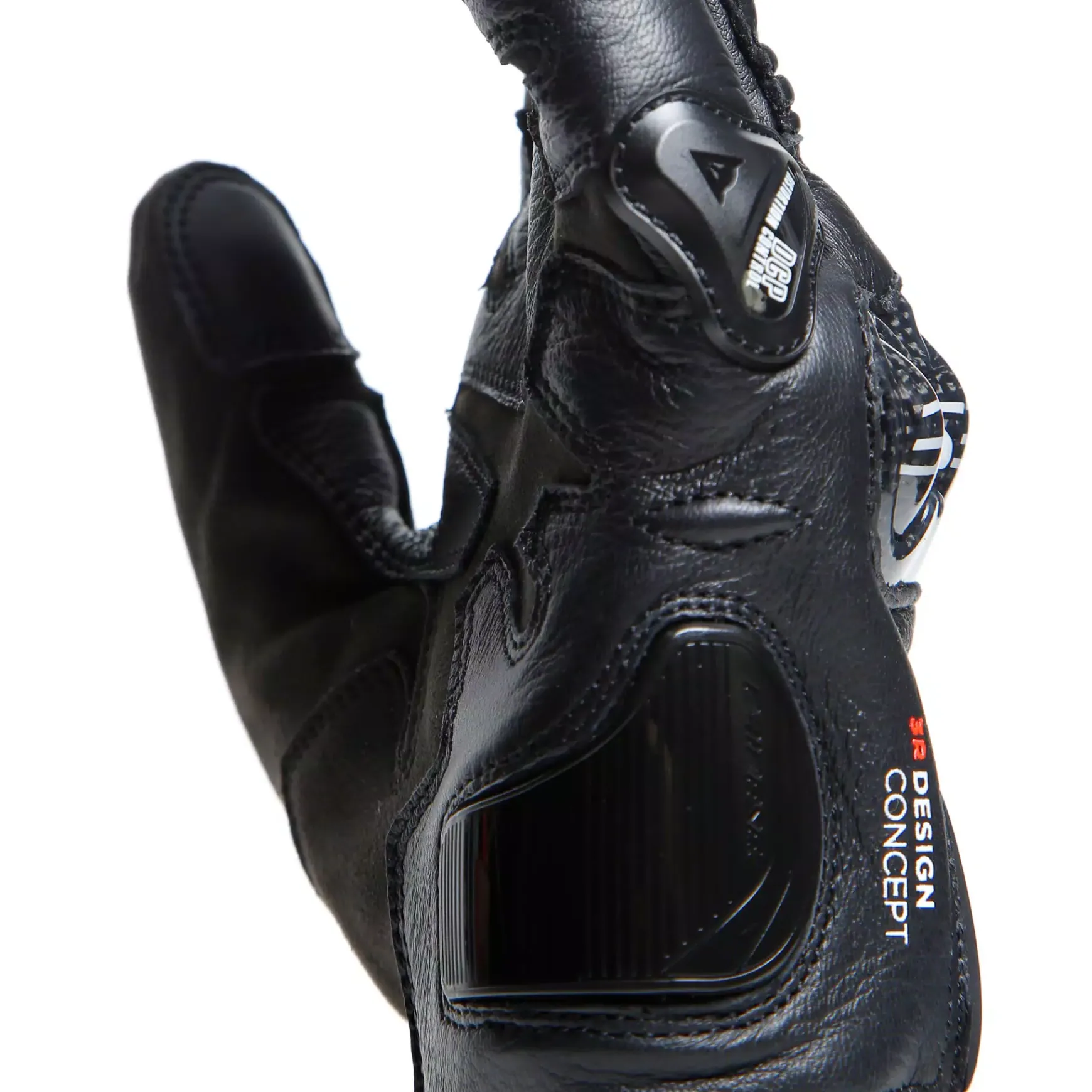 Dainese CARBON 4 SHORT LEATHER GLOVES BLACK/FLUO-RED New