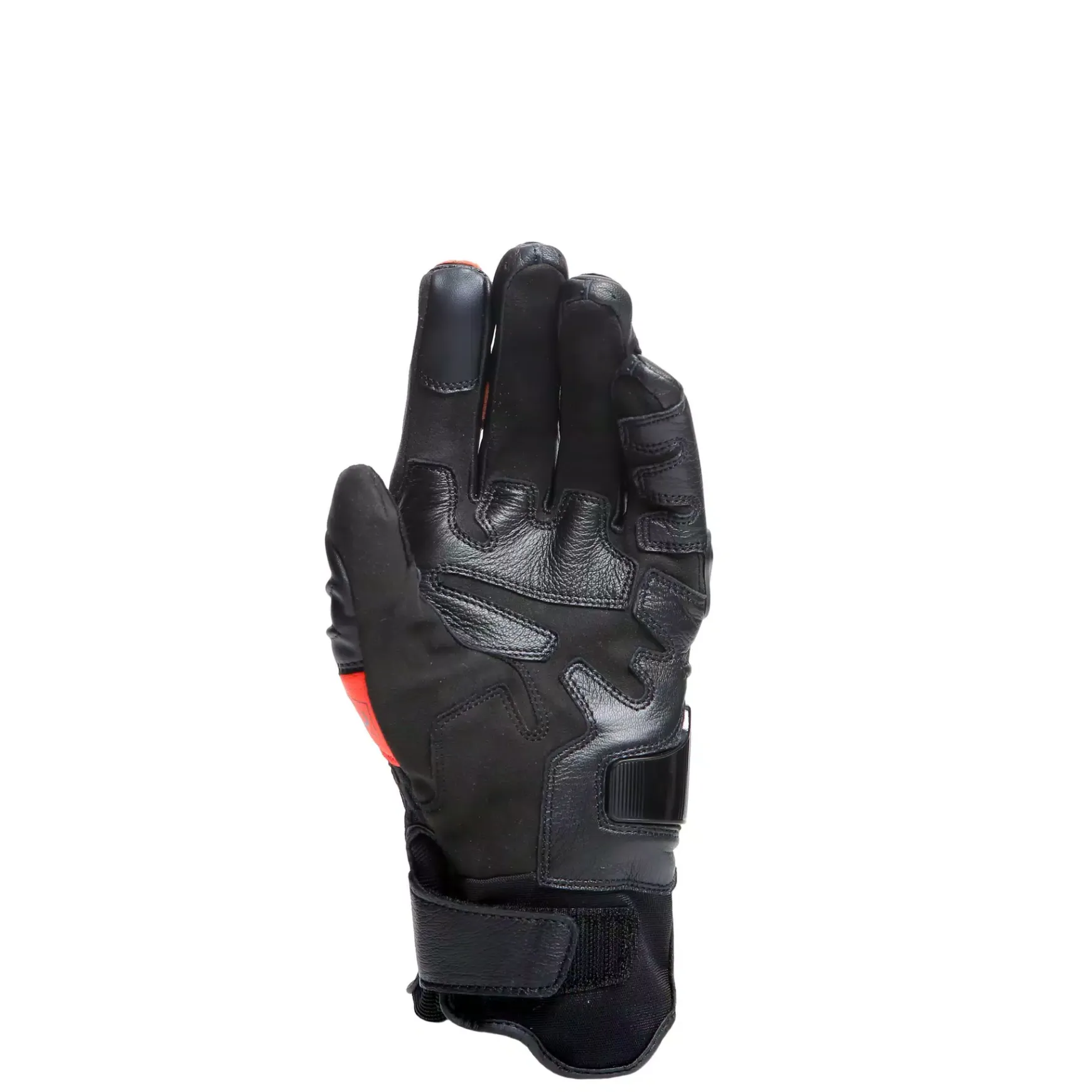 Dainese CARBON 4 SHORT LEATHER GLOVES BLACK/FLUO-RED New