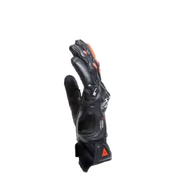 Dainese CARBON 4 SHORT LEATHER GLOVES BLACK/FLUO-RED New