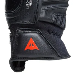 Dainese CARBON 4 SHORT LEATHER GLOVES BLACK/FLUO-RED New