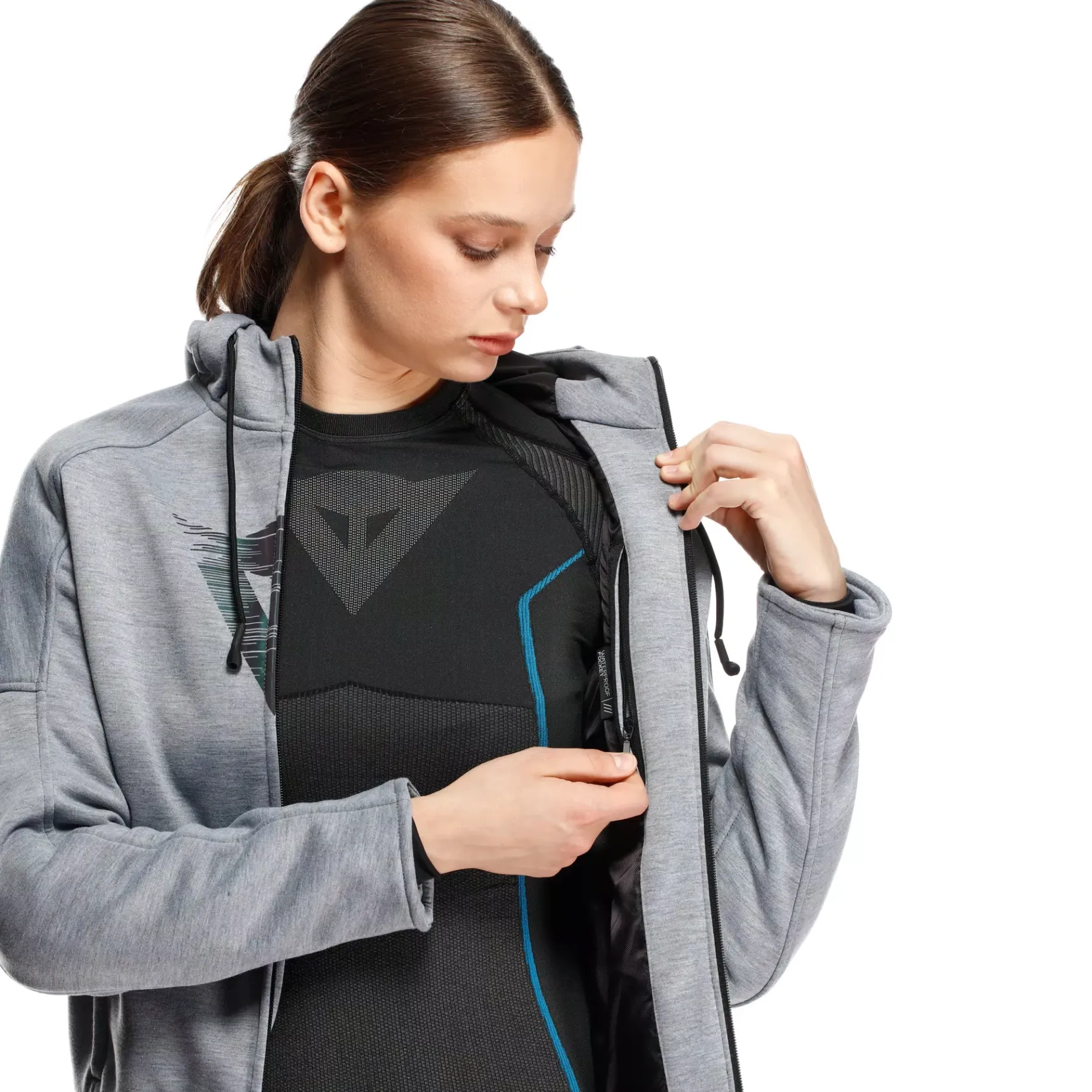 Dainese DAEMON-X - MOTORRAD-HOODIE MIT PROTEKTOREN DAMEN GREY-MELANGE Discount