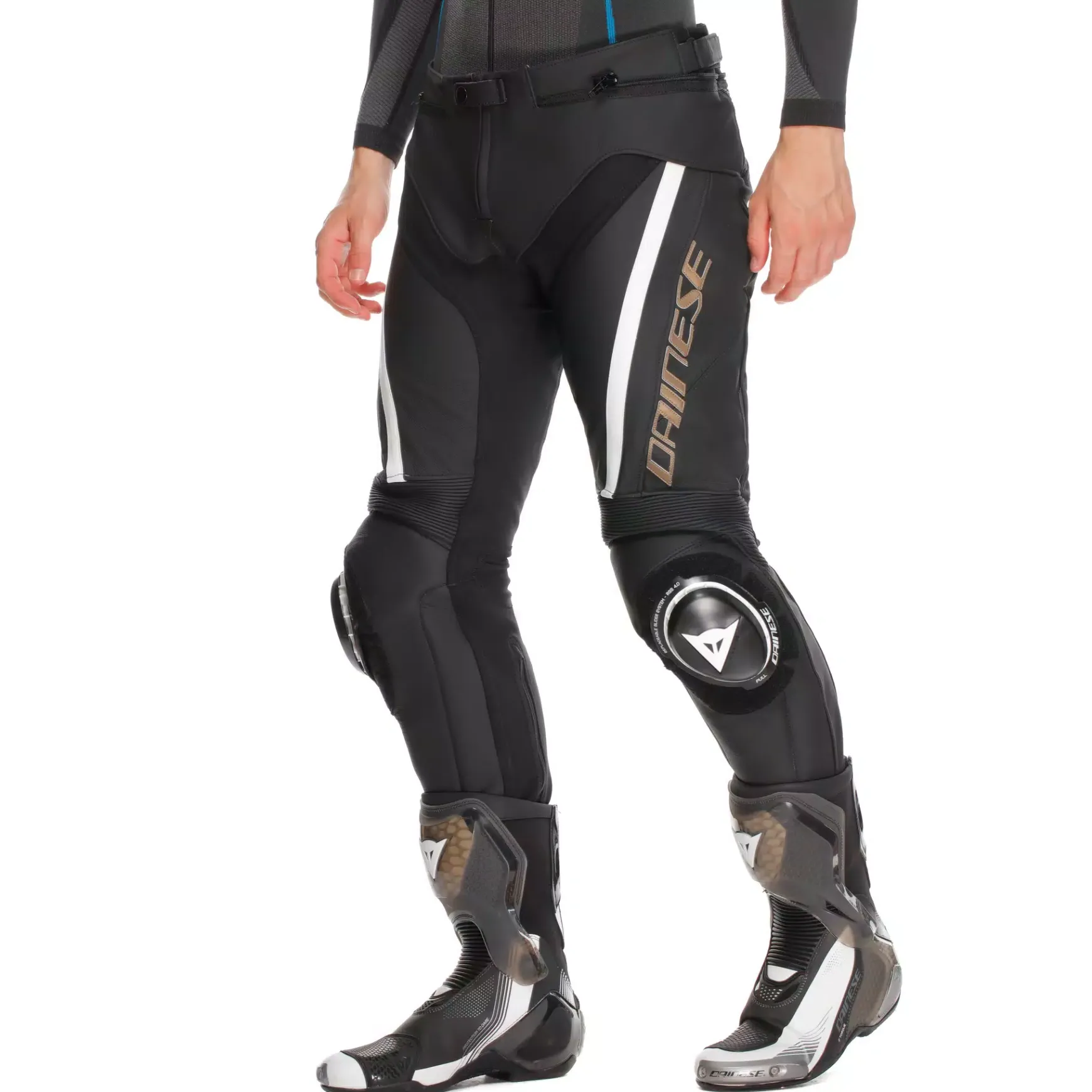 Dainese DELTA 4 - MOTORRADHOSE AUS LEDER HERREN BLACK/TIBETAN PLATINUM/WHITE Online