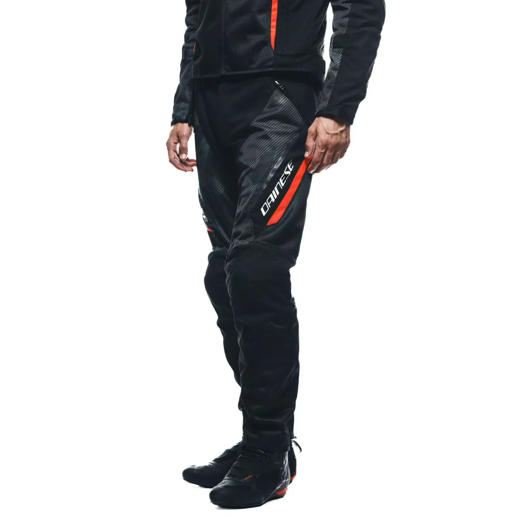 Dainese DRAKE 2 SUPER AIR TEX PANTS BLACK/ANTHRACITE/RED-FLUO Discount