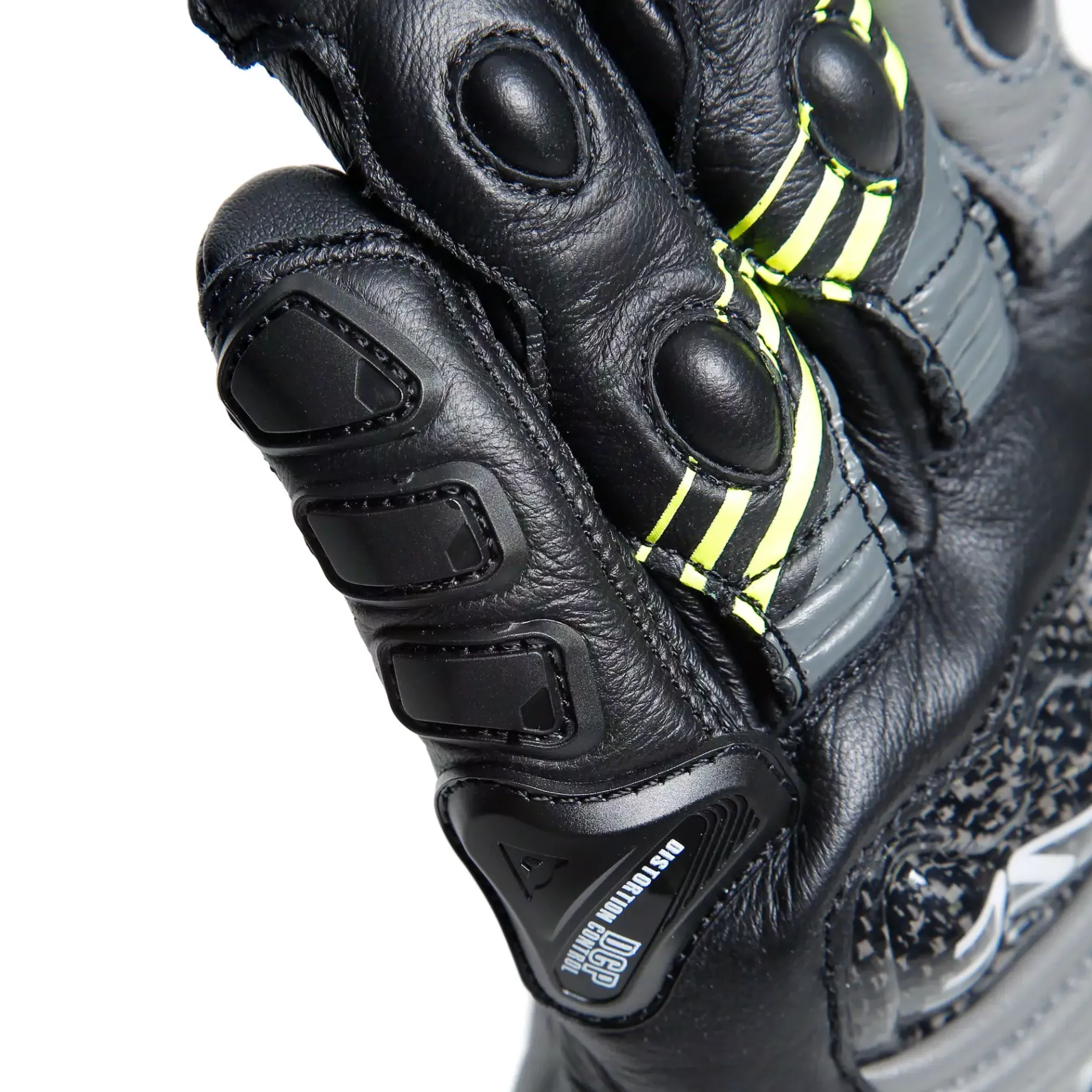 Dainese DRUID 4 LEATHER GLOVES BLACK/CHARCOAL-GRAY/FLUO-YELLOW Best