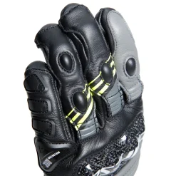 Dainese DRUID 4 LEATHER GLOVES BLACK/CHARCOAL-GRAY/FLUO-YELLOW Best
