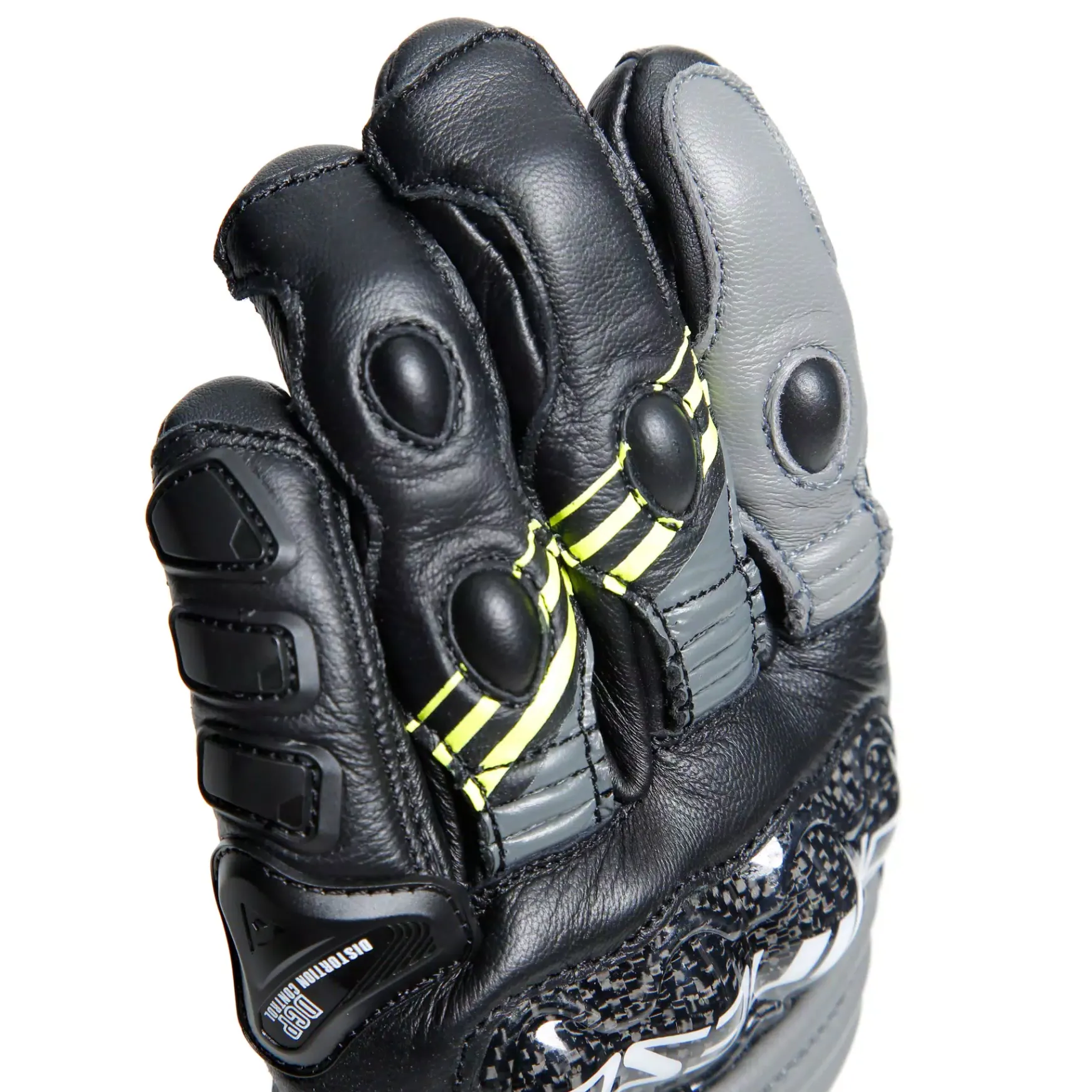 Dainese DRUID 4 LEATHER GLOVES BLACK/CHARCOAL-GRAY/FLUO-YELLOW Best