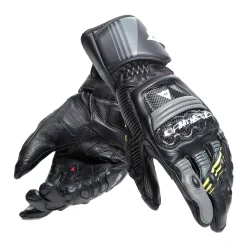 Dainese DRUID 4 LEATHER GLOVES BLACK/CHARCOAL-GRAY/FLUO-YELLOW Best