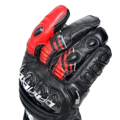 Dainese DRUID 4 LEATHER GLOVES BLACK/LAVA-RED/WHITE Clearance