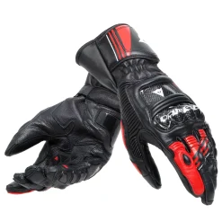 Dainese DRUID 4 LEATHER GLOVES BLACK/LAVA-RED/WHITE Clearance