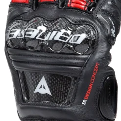 Dainese DRUID 4 LEATHER GLOVES BLACK/LAVA-RED/WHITE Clearance