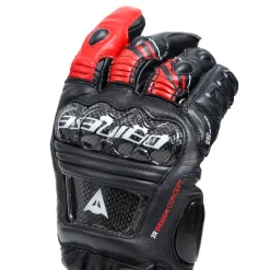 Dainese DRUID 4 LEATHER GLOVES BLACK/LAVA-RED/WHITE Clearance