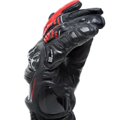 Dainese DRUID 4 LEATHER GLOVES BLACK/LAVA-RED/WHITE Clearance