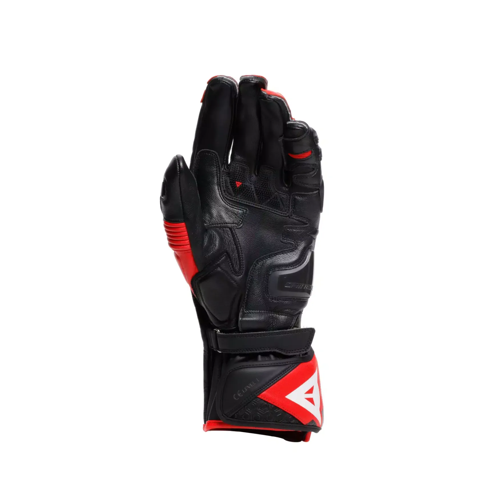 Dainese FIERO - MOTORRAD-RENNHANDSCHUH AUS LEDER BLACK/RED-LAVA/WHITE Clearance
