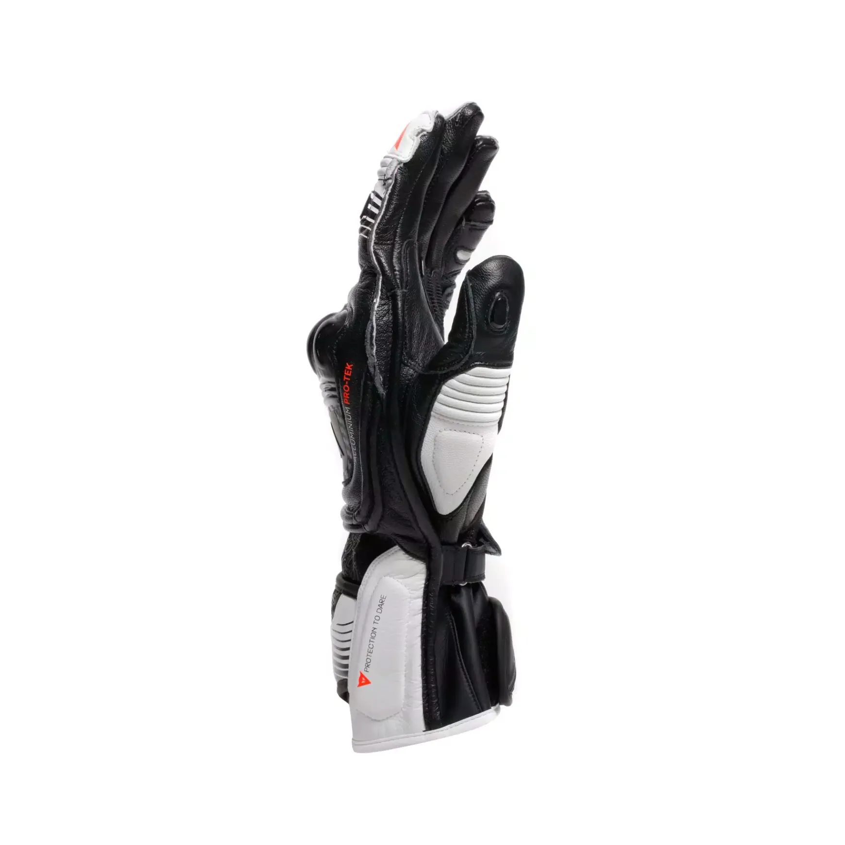 Dainese FIERO - MOTORRAD-RENNHANDSCHUH AUS LEDER BLACK/WHITE/RED-FLUO