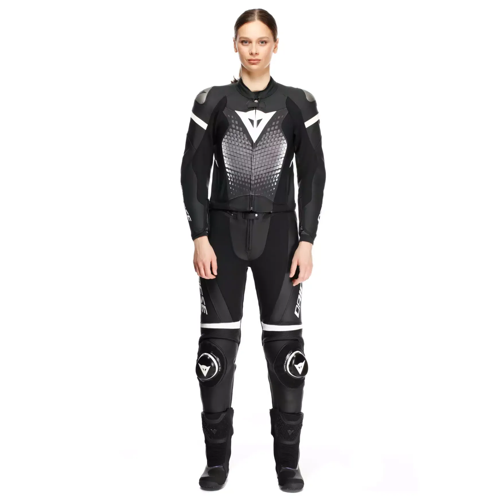 Dainese FULMINEA - ZWEITEILIGER LEDERANZUG FÜR DAMEN - GRÖSSE SHORT/TALL (S/T) BLACK/WHITE Best