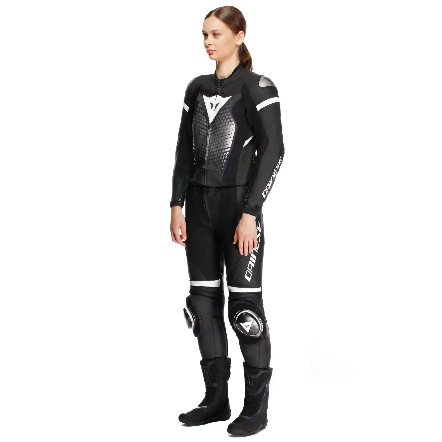 Dainese FULMINEA - ZWEITEILIGER LEDERANZUG FÜR DAMEN - GRÖSSE SHORT/TALL (S/T) BLACK/WHITE Best