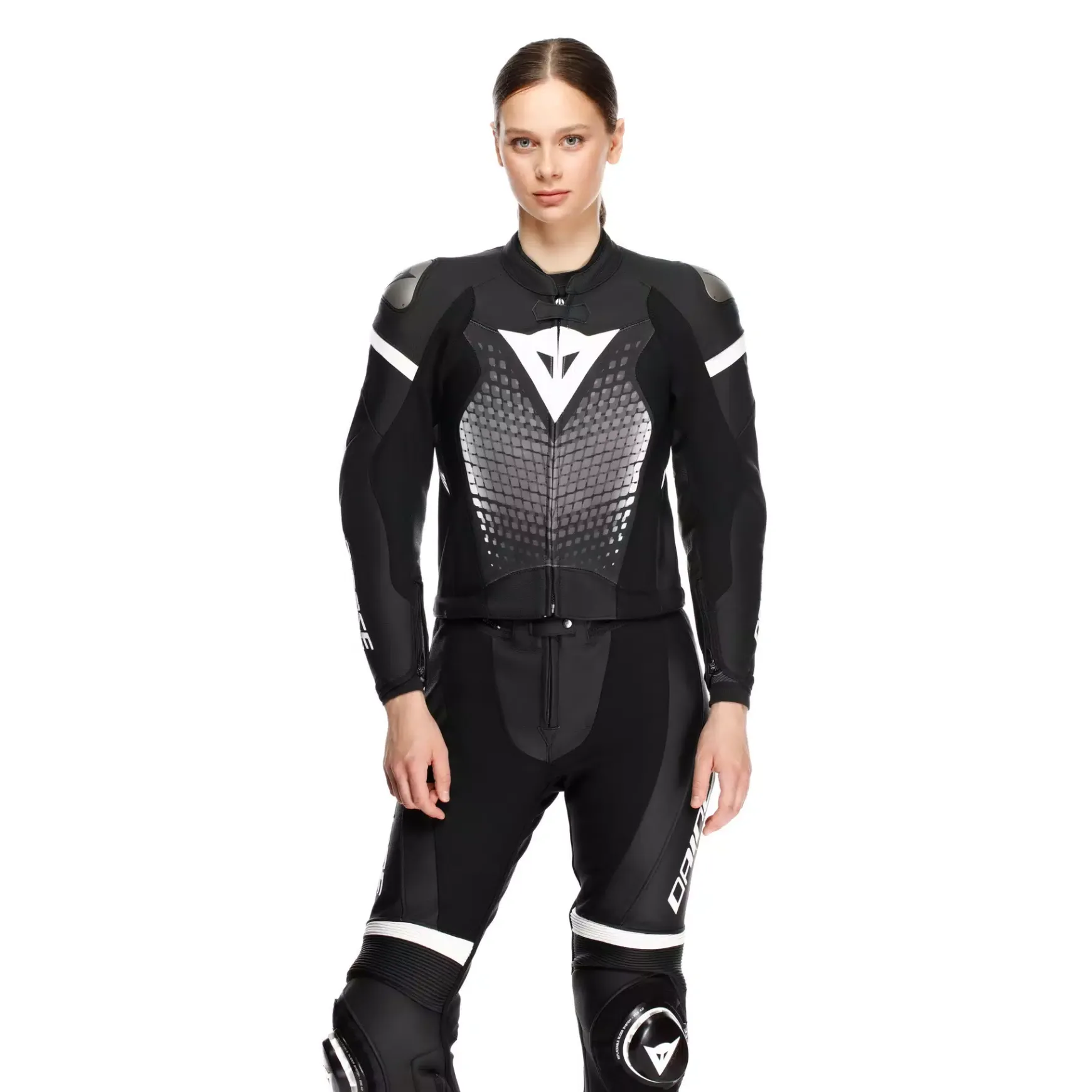 Dainese FULMINEA - ZWEITEILIGER LEDERANZUG FÜR DAMEN - GRÖSSE SHORT/TALL (S/T) BLACK/WHITE Best