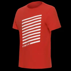Dainese GEOMETRICA - RUNDHALS T SHIRT HERREN RED/WHITE STRIPES Clearance